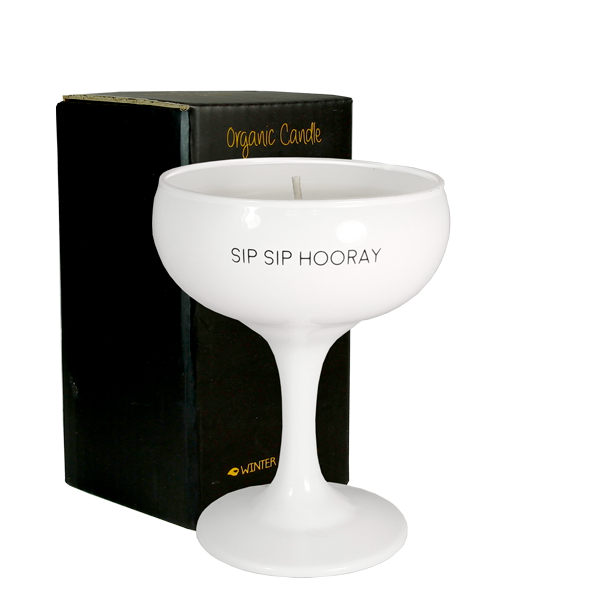 Champagneglas Kaars Sip Sip Hooray
